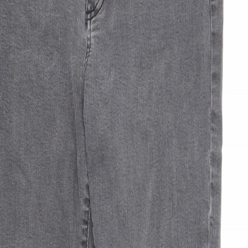 Marks and Spencer Womens Grey Cotton Skinny Jeans Size 12 Regular Zip