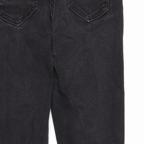 Marks and Spencer Womens Black Cotton Skinny Jeans Size 12 Regular Zip
