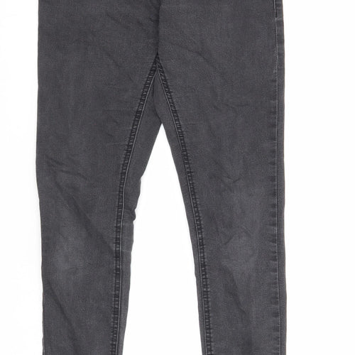 Preworn Womens Black Cotton Skinny Jeans Size 10 Regular Zip