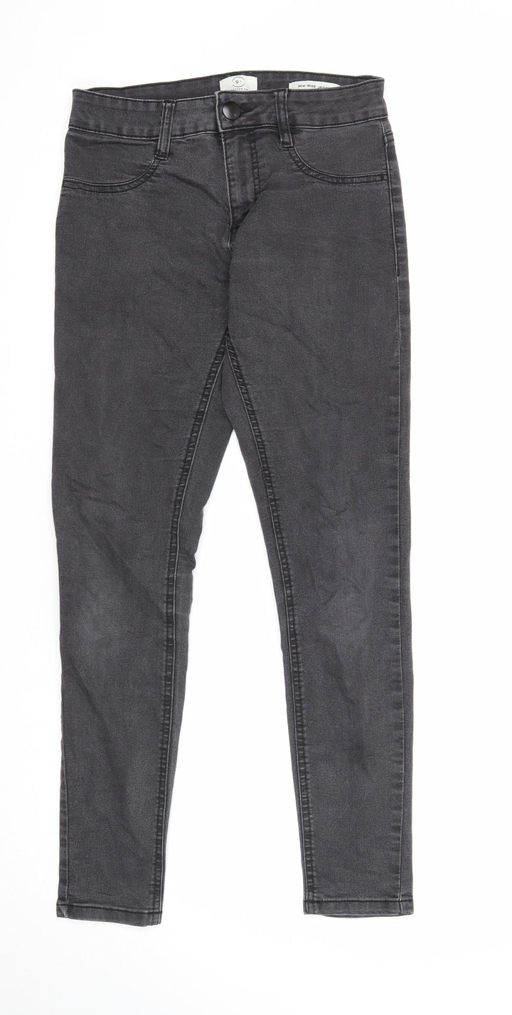 Preworn Womens Black Cotton Skinny Jeans Size 10 Regular Zip
