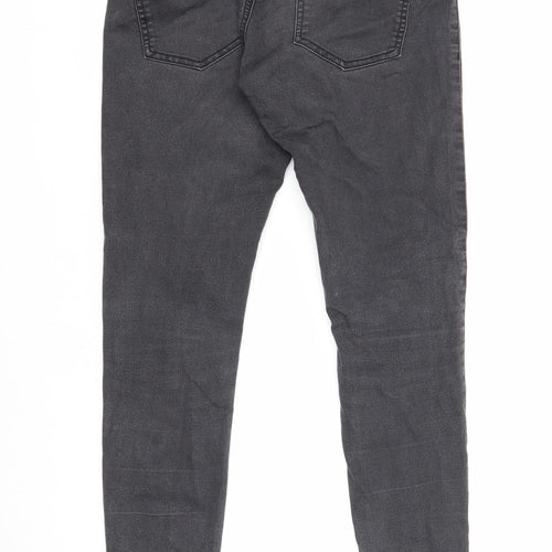 Preworn Womens Black Cotton Skinny Jeans Size 10 Regular Zip