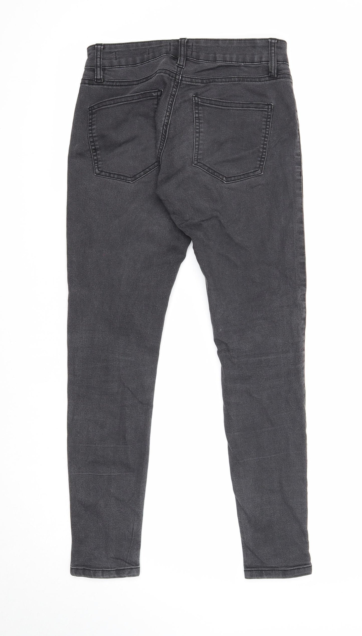 Preworn Womens Black Cotton Skinny Jeans Size 10 Regular Zip