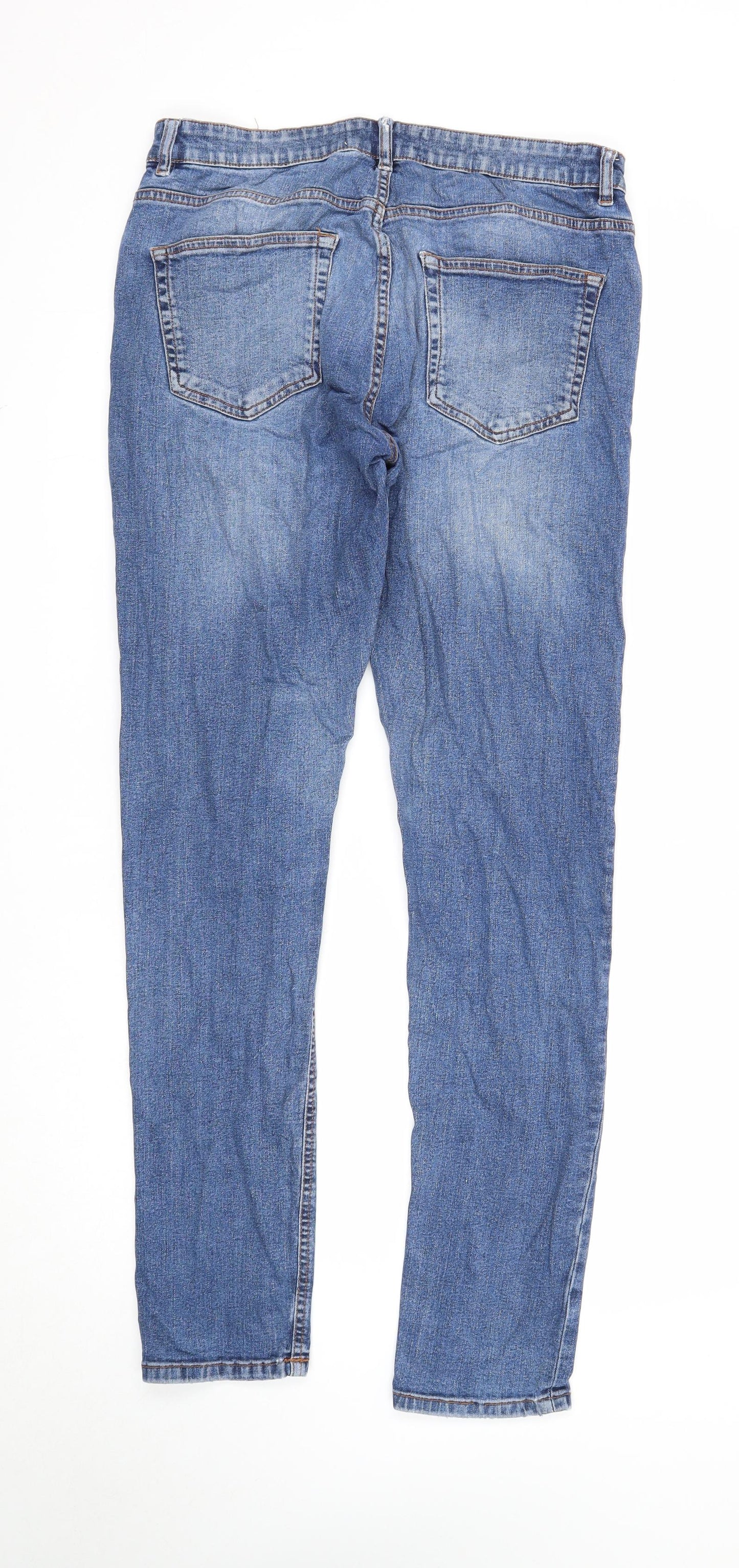 NEXT Mens Blue Cotton Skinny Jeans Size 32 in Regular Zip