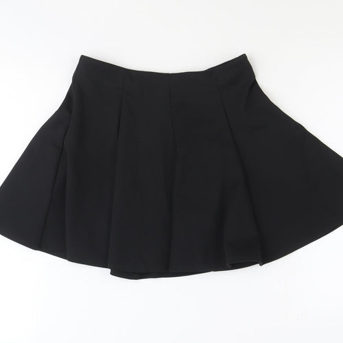 New Look Girls Black Polyester Skater Skirt Size 10 Years Regular Zip