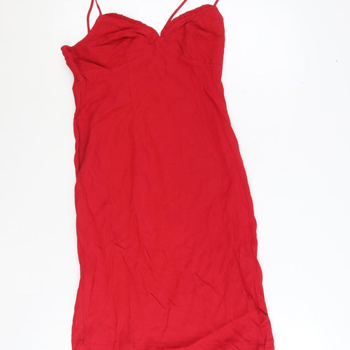Debenhams Womens Red Polyester A-Line Size 12 Sweetheart Zip