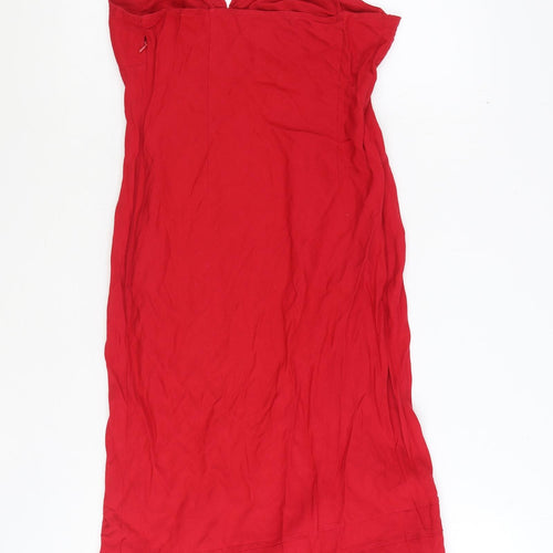 Debenhams Womens Red Polyester A-Line Size 12 Sweetheart Zip