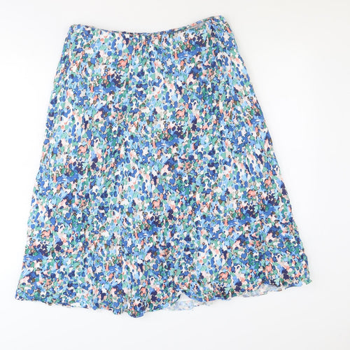 Classic Womens Multicoloured Geometric Viscose Swing Skirt Size 22