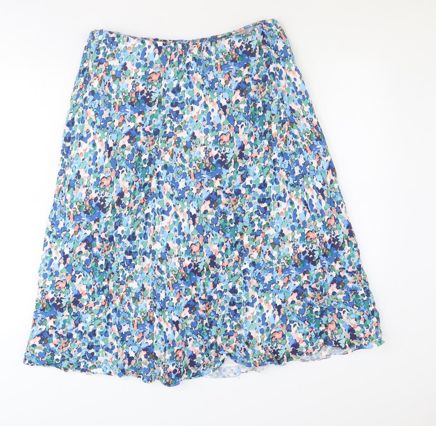 Classic Womens Multicoloured Geometric Viscose Swing Skirt Size 22