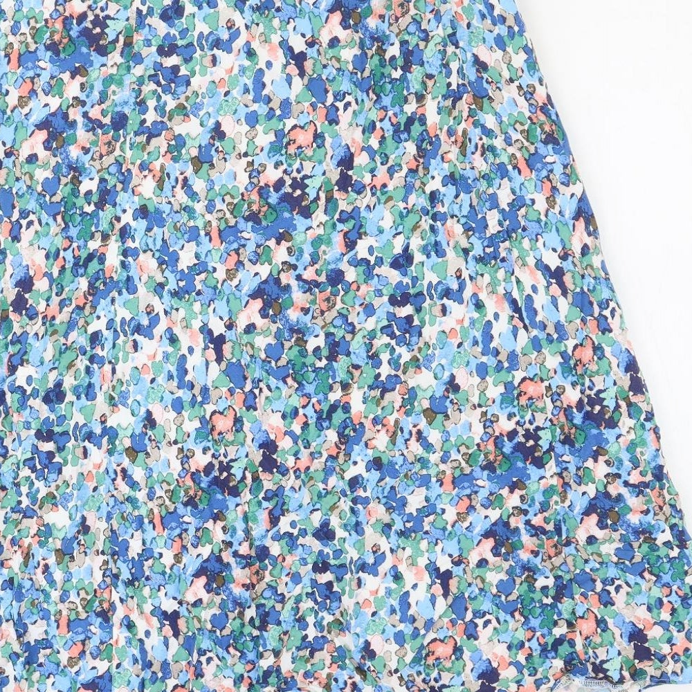 Classic Womens Multicoloured Geometric Viscose Swing Skirt Size 22