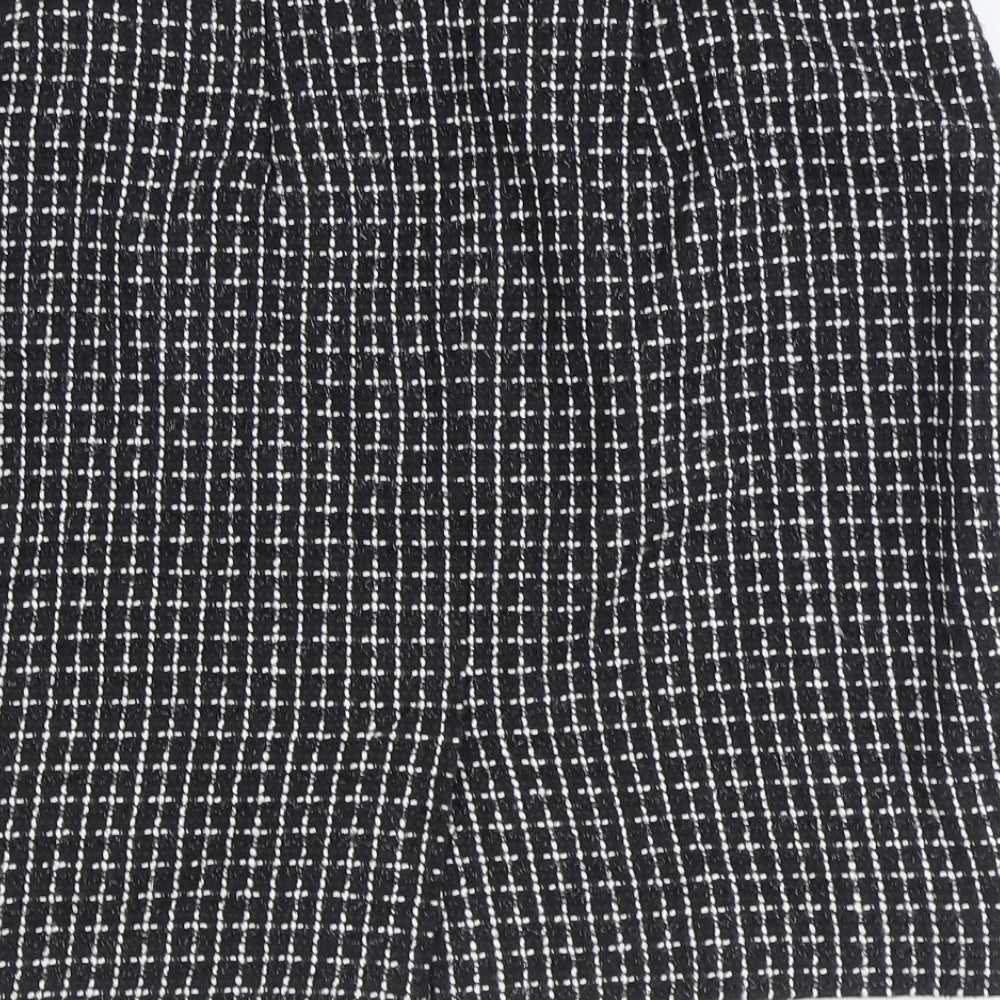 M&Co Womens Black Geometric Polyester Straight & Pencil Skirt Size 12 Zip