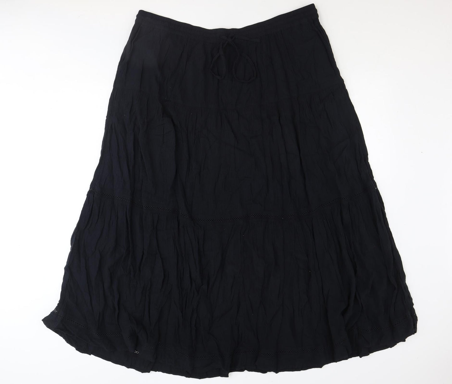 Marks and Spencer Womens Black Polyester Swing Skirt Size 22