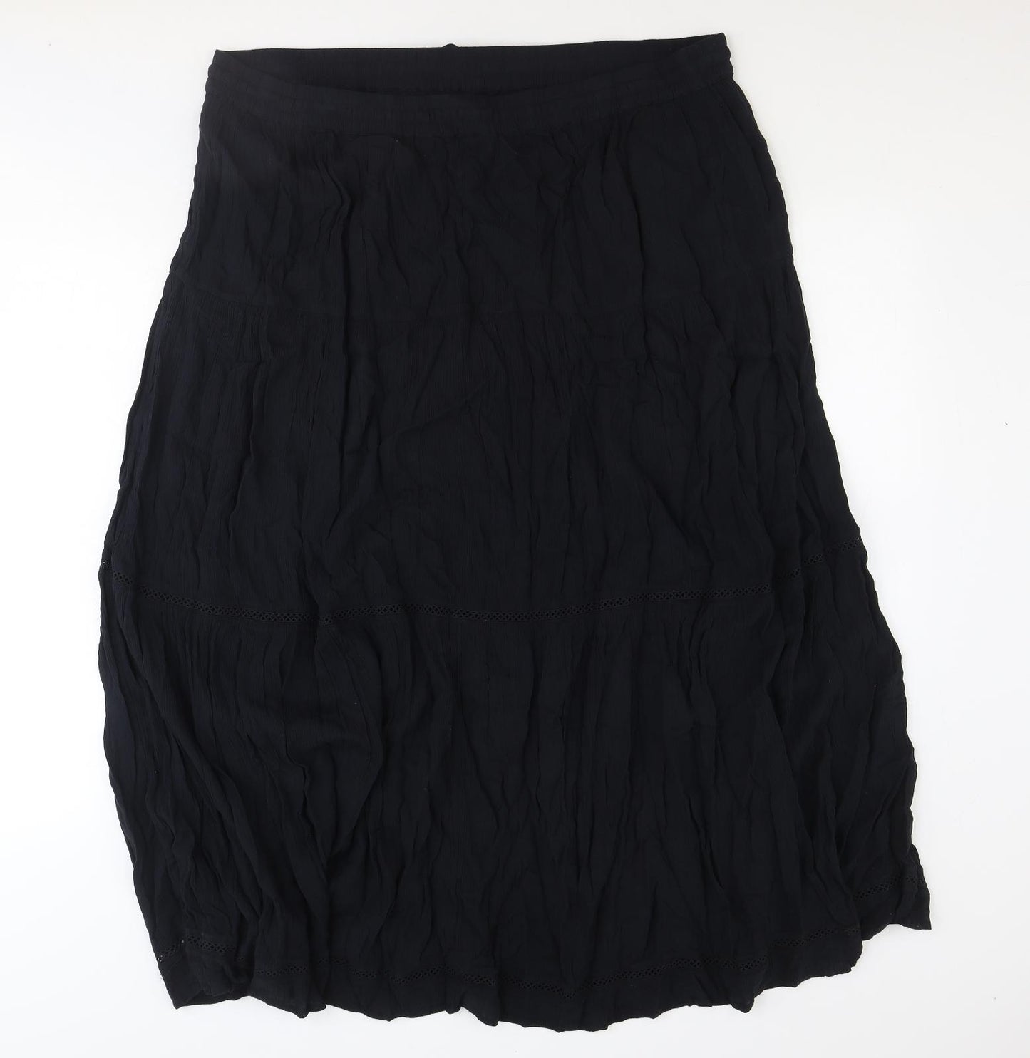 Marks and Spencer Womens Black Polyester Swing Skirt Size 22