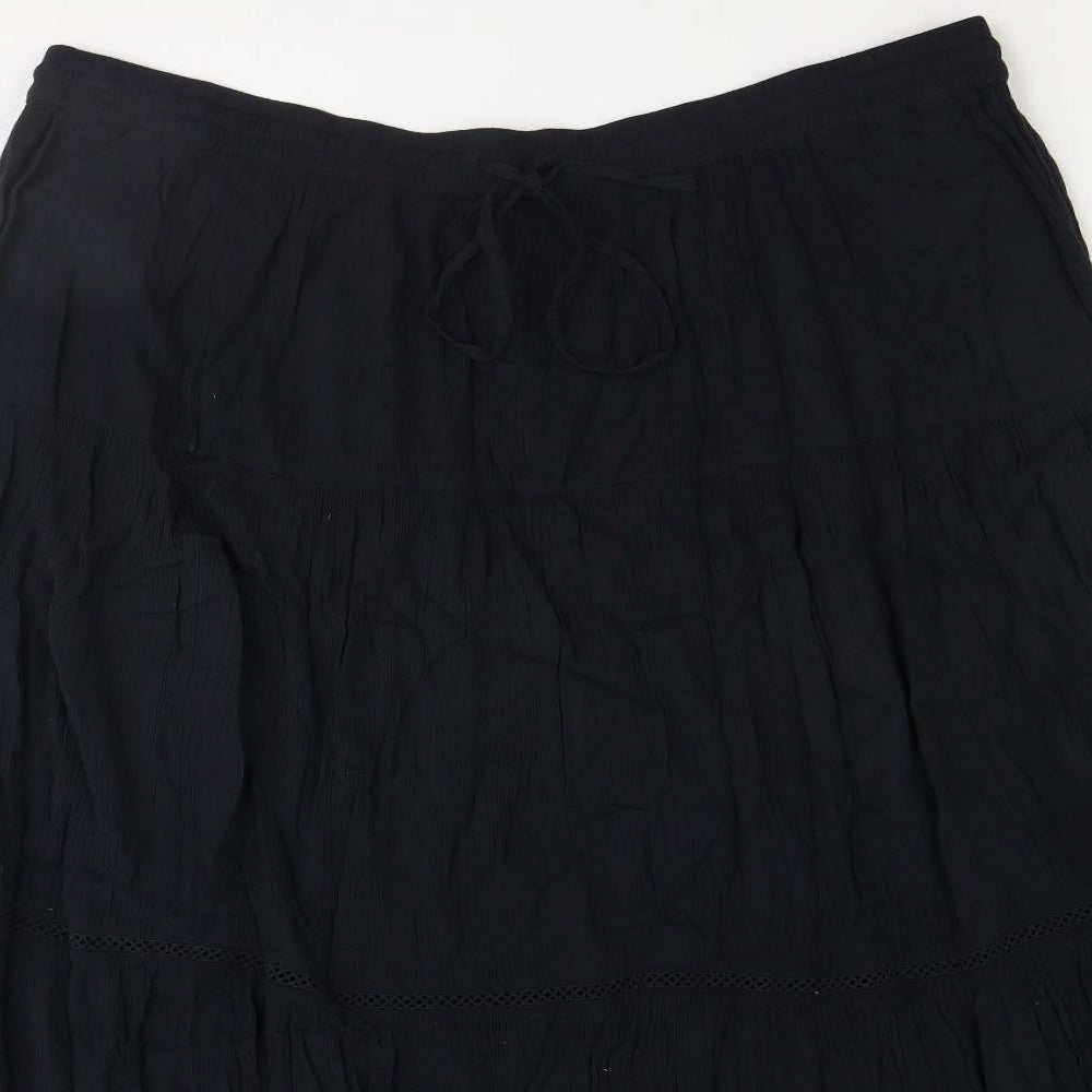 Marks and Spencer Womens Black Polyester Swing Skirt Size 22