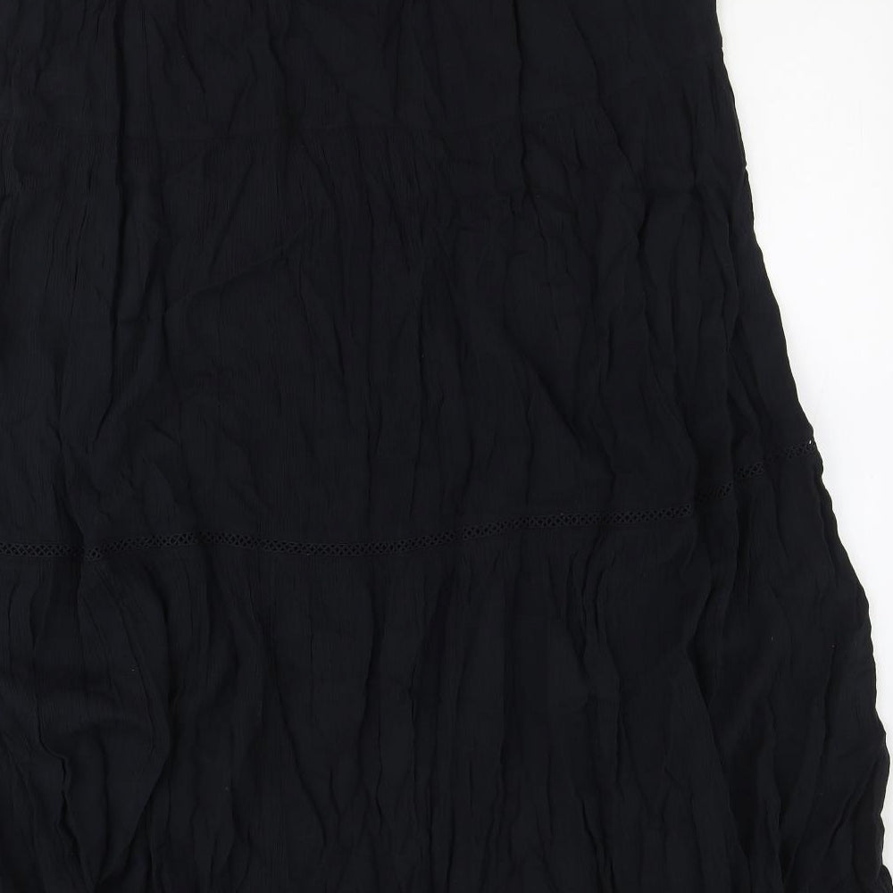 Marks and Spencer Womens Black Polyester Swing Skirt Size 22