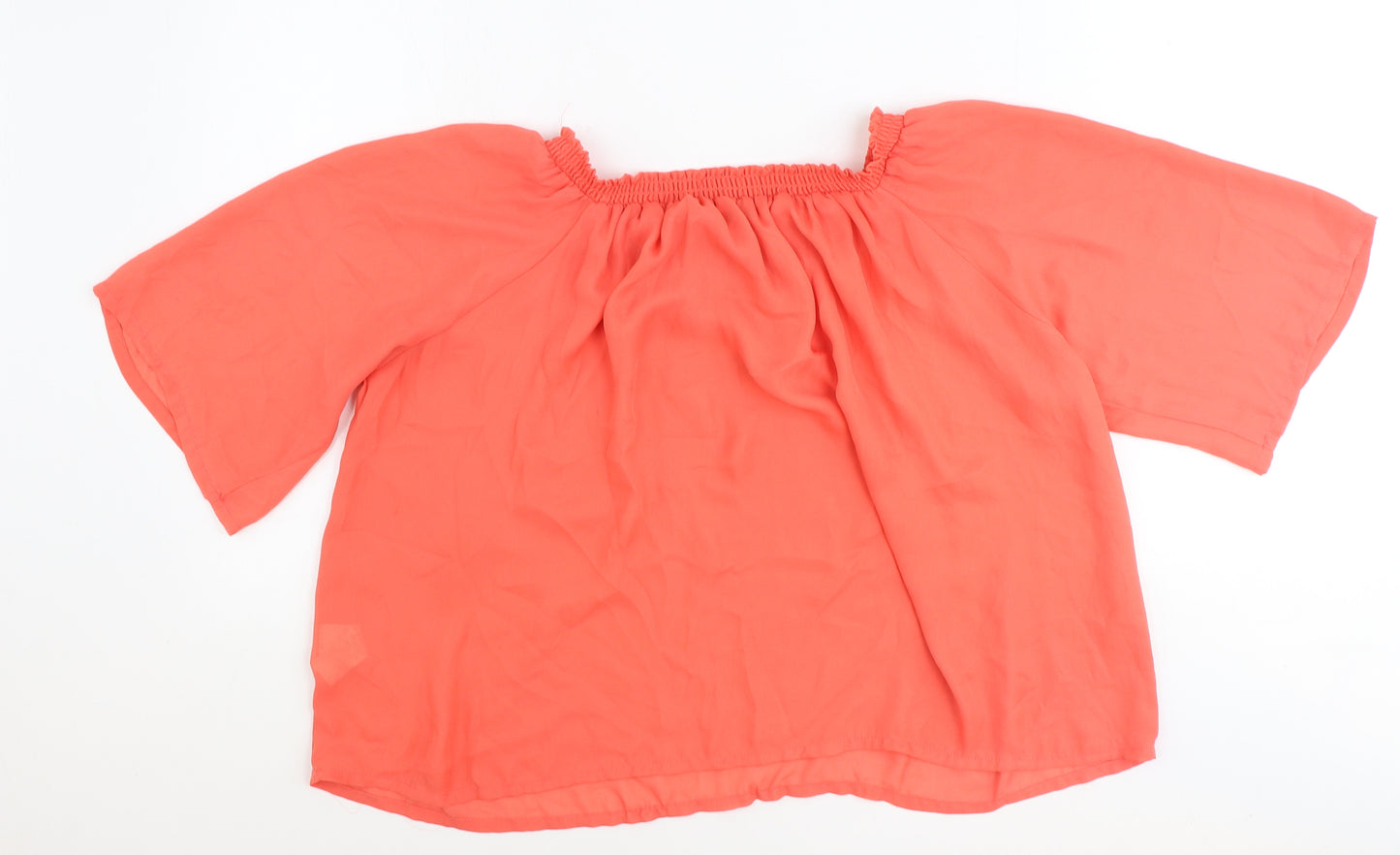 Atmosphere Womens Red Viscose Basic Blouse Size 16 Square Neck
