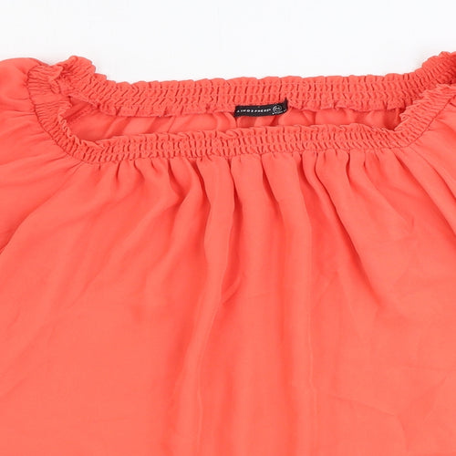 Atmosphere Womens Red Viscose Basic Blouse Size 16 Square Neck