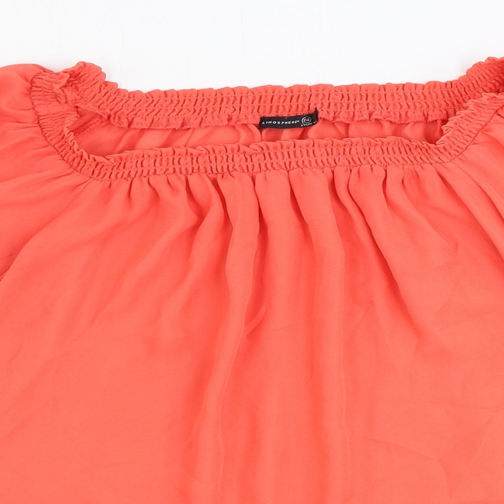 Atmosphere Womens Red Viscose Basic Blouse Size 16 Square Neck