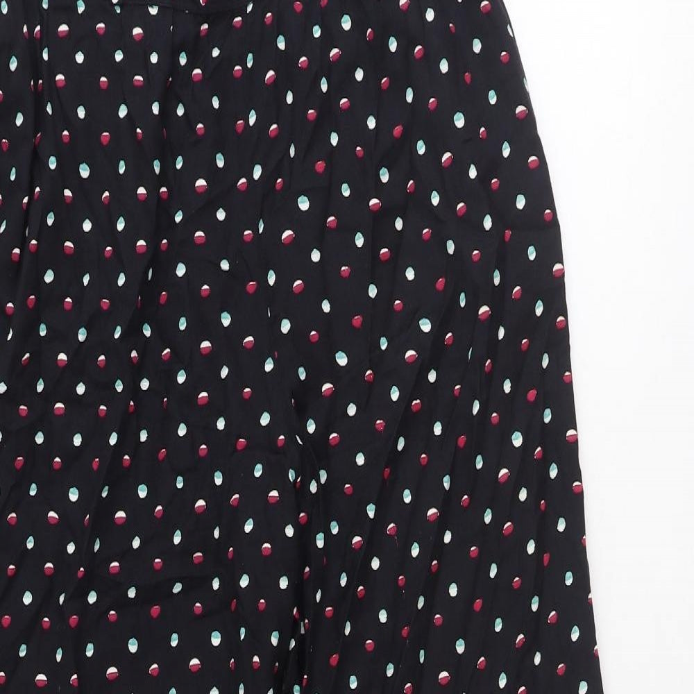 Fat Face Womens Black Geometric Viscose Trousers Size 10 Regular