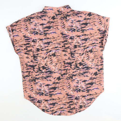 Preworn Womens Multicoloured Polyester Basic Blouse Size L V-Neck