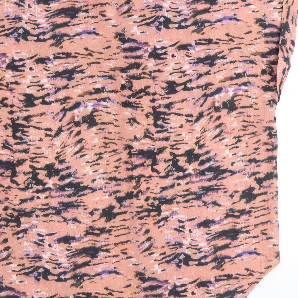 Preworn Womens Multicoloured Polyester Basic Blouse Size L V-Neck