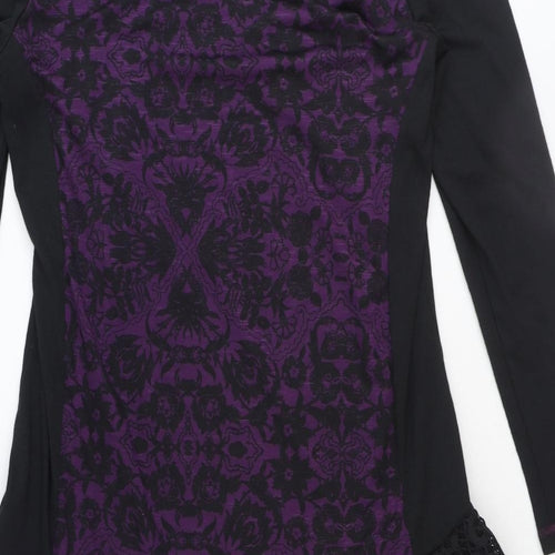Joe Browns Womens Purple Polyester Jumper Dress Size 16 Cowl Neck Pullover