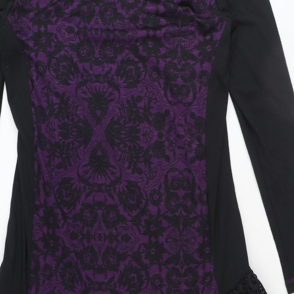 Joe Browns Womens Purple Polyester Jumper Dress Size 16 Cowl Neck Pullover