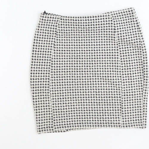 Papaya Womens Black Geometric Polyester Straight & Pencil Skirt Size 10