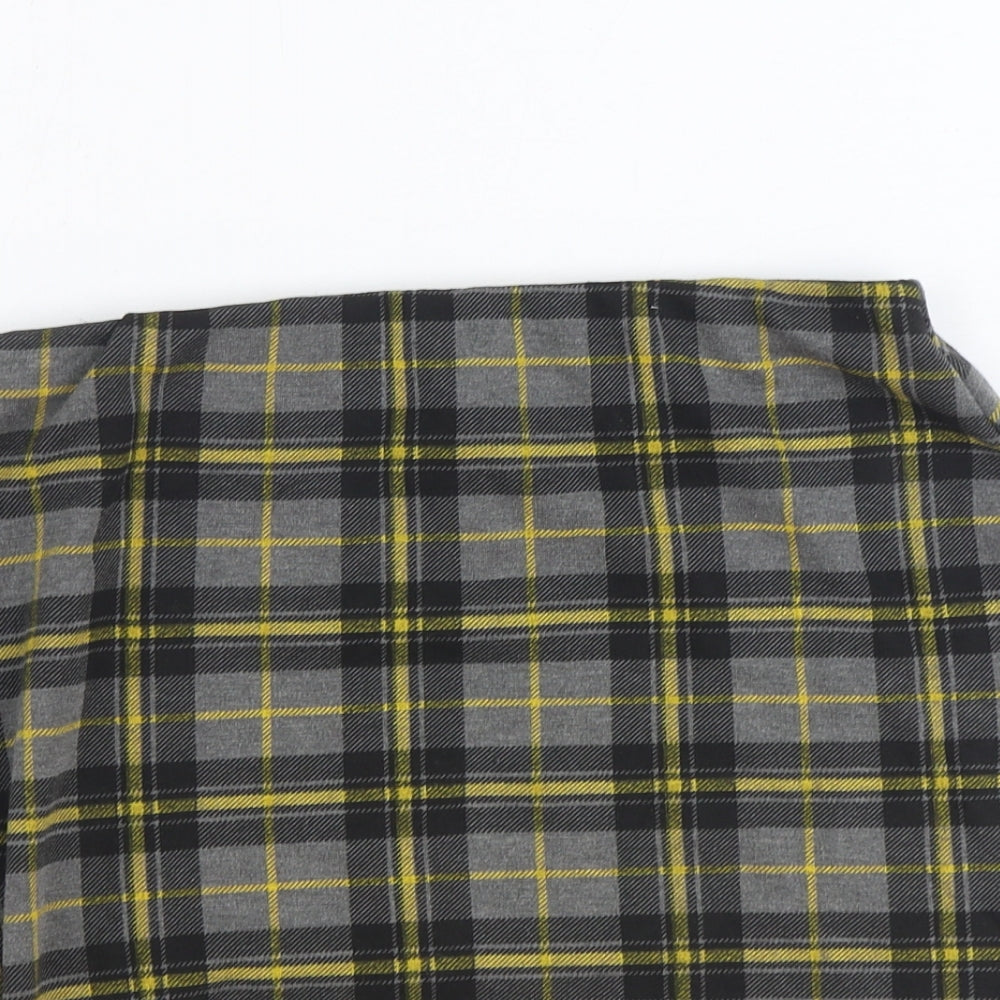 New Look Womens Black Plaid Polyester Bandage Skirt Size 12