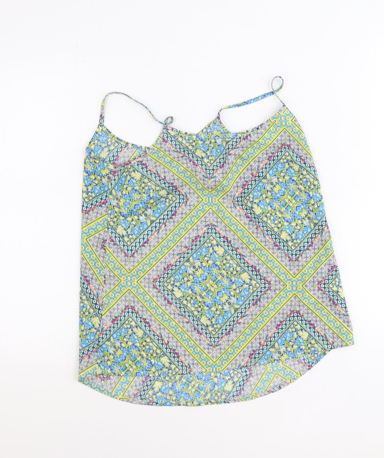 Atmosphere Womens Multicoloured Geometric Polyester Camisole Tank Size 10 Round Neck