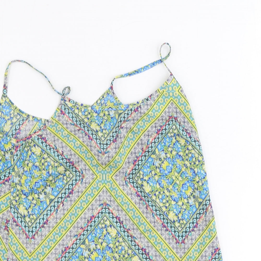 Atmosphere Womens Multicoloured Geometric Polyester Camisole Tank Size 10 Round Neck