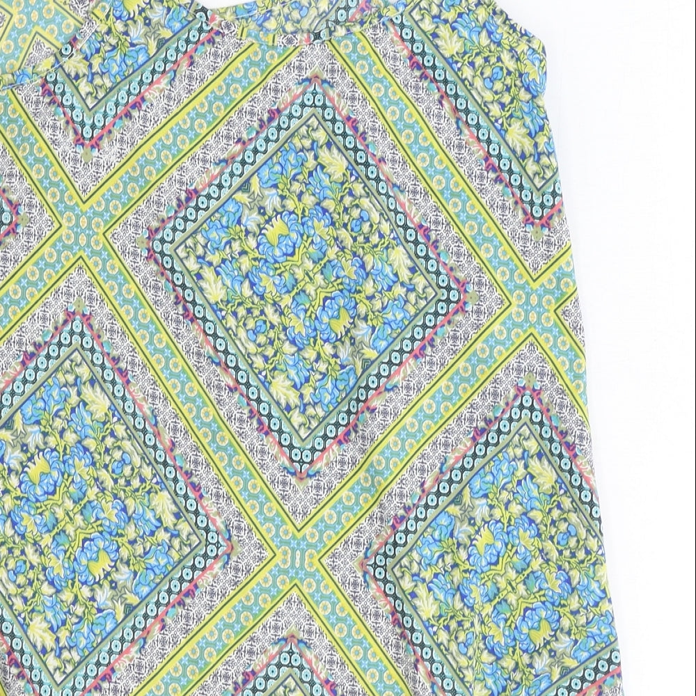 Atmosphere Womens Multicoloured Geometric Polyester Camisole Tank Size 10 Round Neck