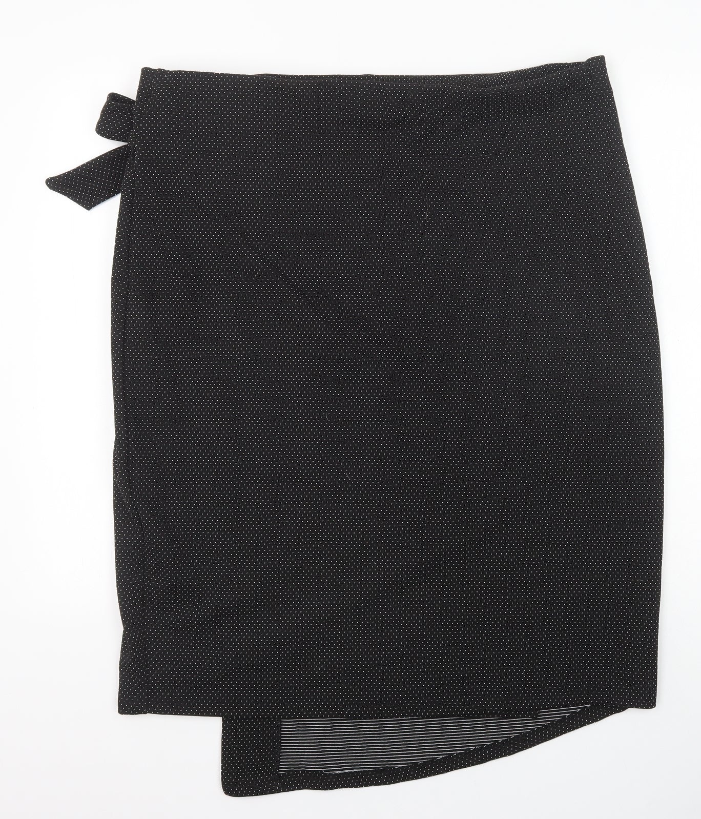 TU Womens Black Polka Dot Polyester Wrap Skirt Size 20 Tie