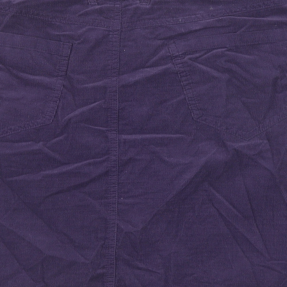 White Stuff Womens Purple Cotton Straight & Pencil Skirt Size 14 Zip