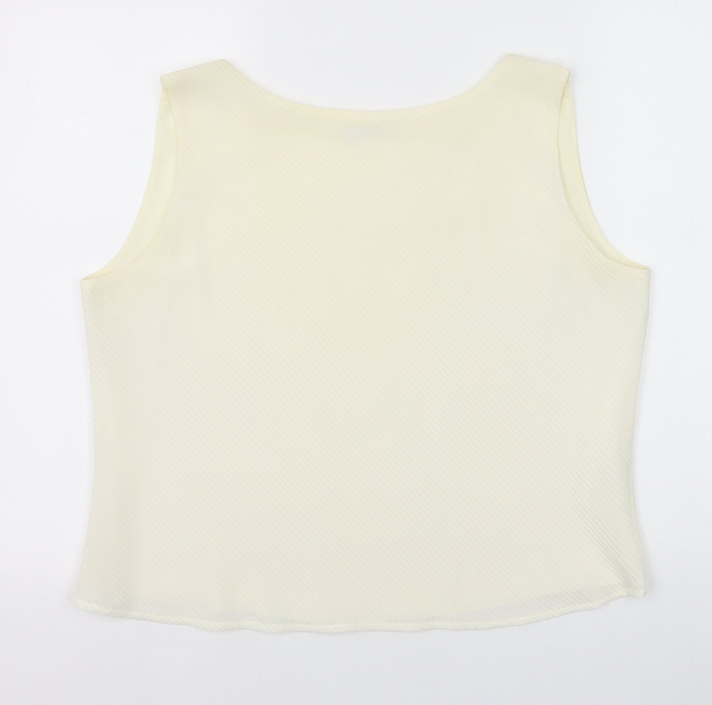 Marks and Spencer Womens Ivory Polyester Cropped Tank Size 18 Boat Neck