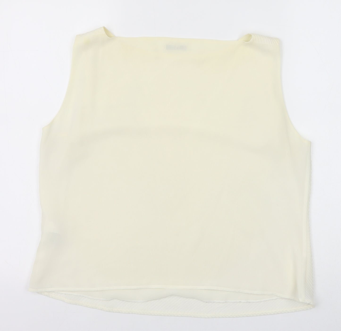 Marks and Spencer Womens Ivory Polyester Cropped Tank Size 18 Boat Neck