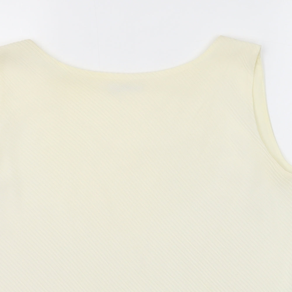 Marks and Spencer Womens Ivory Polyester Cropped Tank Size 18 Boat Neck
