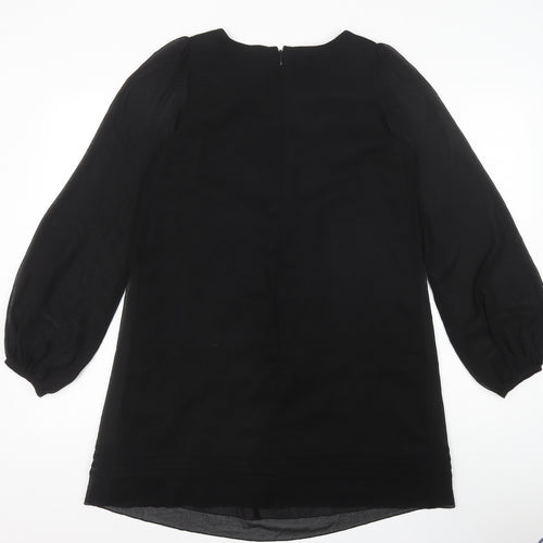NEXT Womens Black Polyester Shift Size 10 Collared Zip