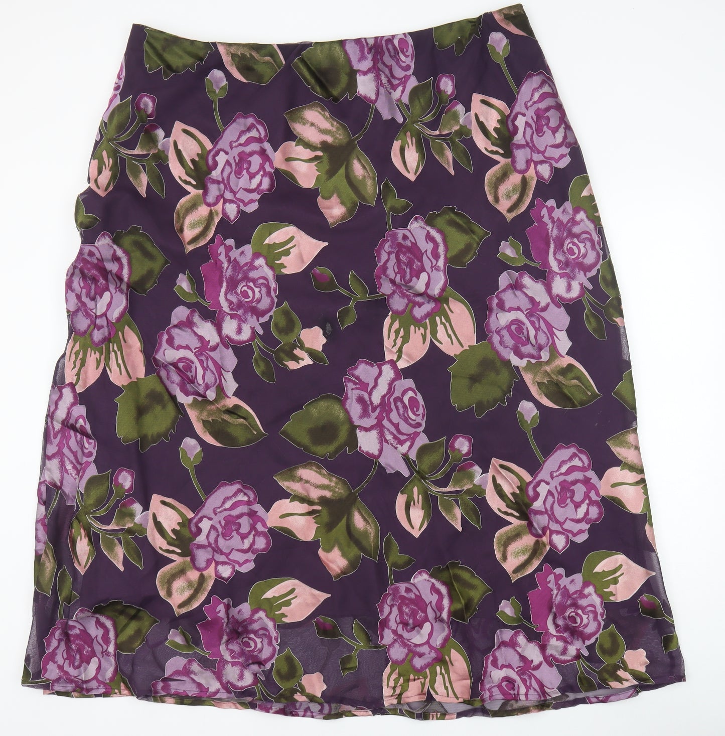 Penny Plain Womens Purple Floral Polyester Swing Skirt Size 26