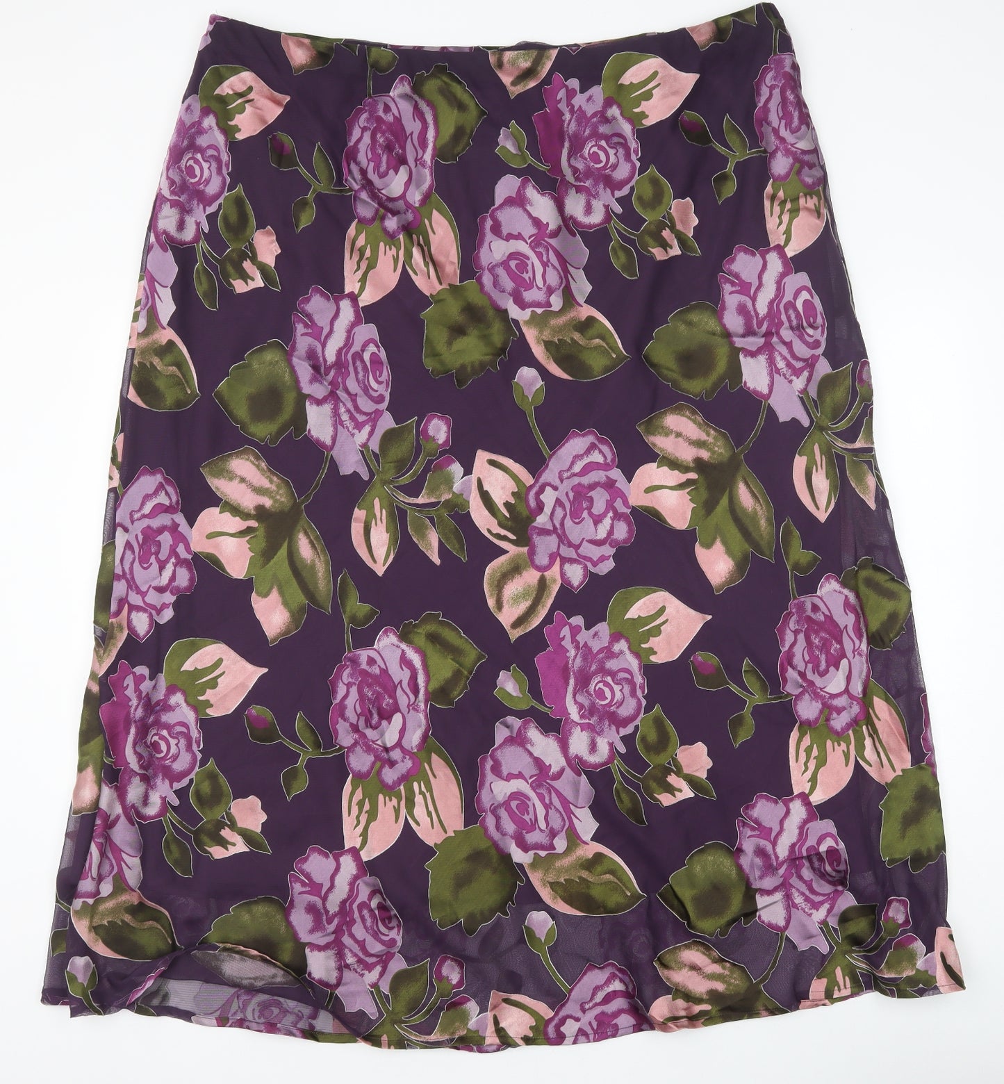 Penny Plain Womens Purple Floral Polyester Swing Skirt Size 26