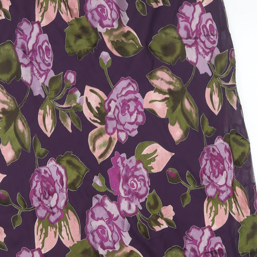Penny Plain Womens Purple Floral Polyester Swing Skirt Size 26