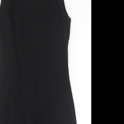 Few Couture Womens Black Polyester Pencil Dress Size 12 Scoop Neck Zip