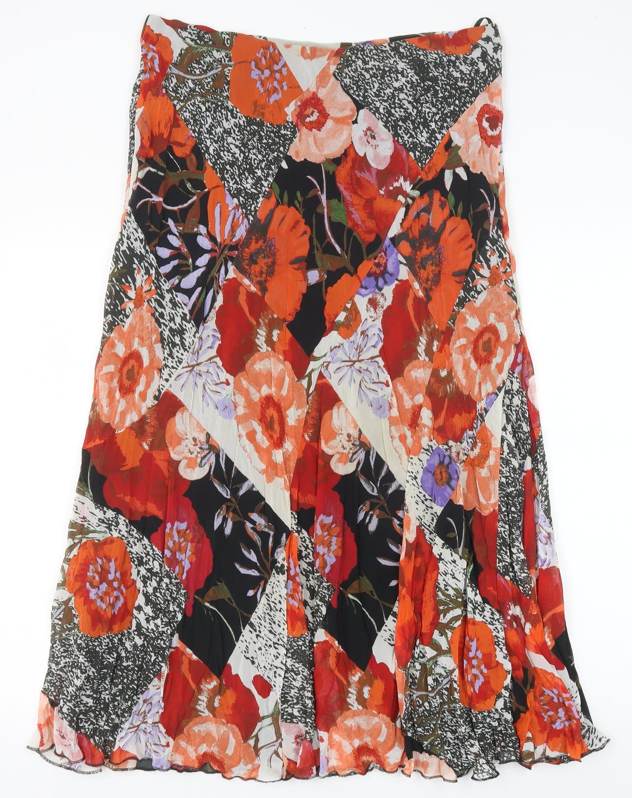 Marks and Spencer Womens Multicoloured Geometric Polyester Swing Skirt Size 14