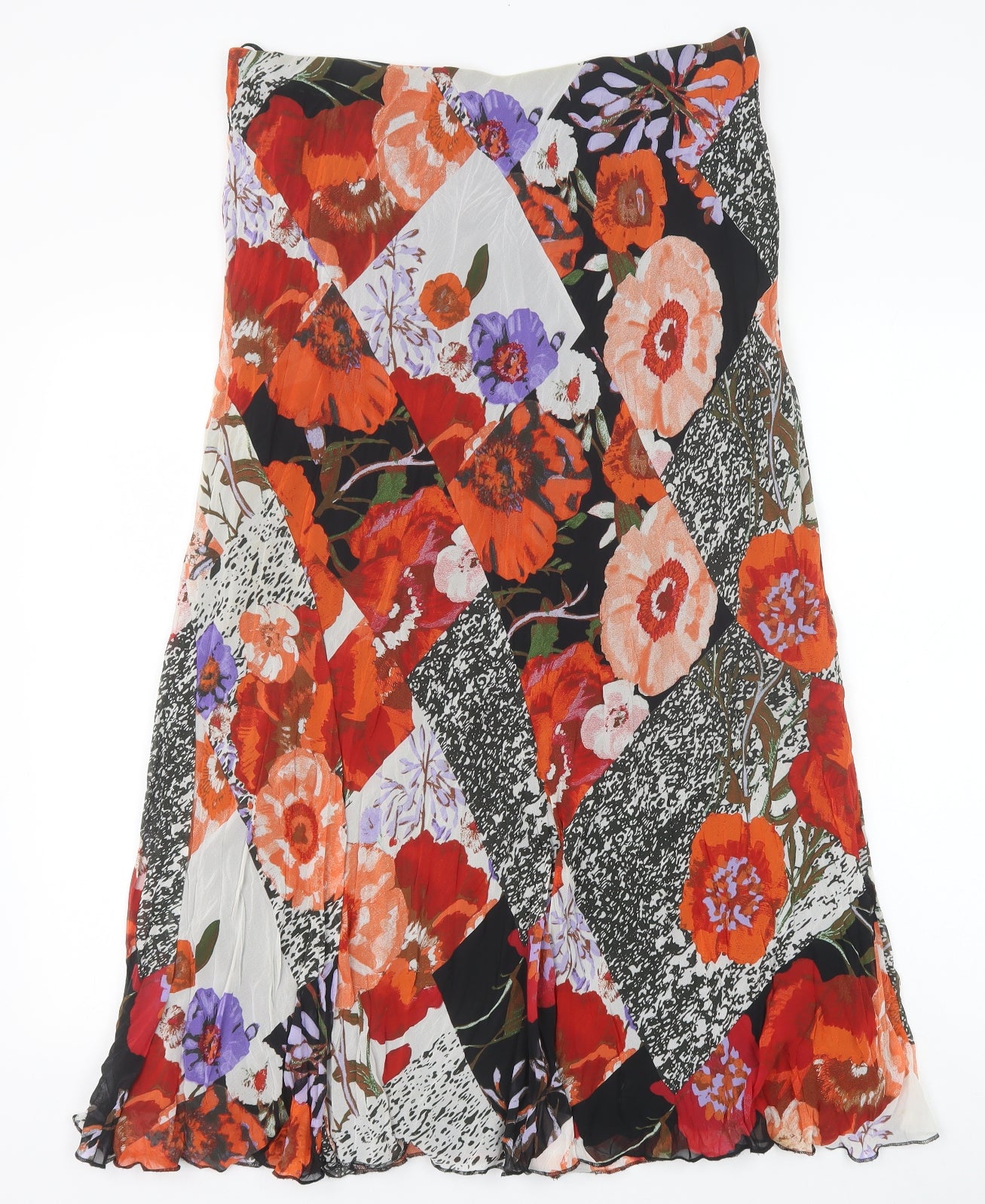 Marks and Spencer Womens Multicoloured Geometric Polyester Swing Skirt Size 14