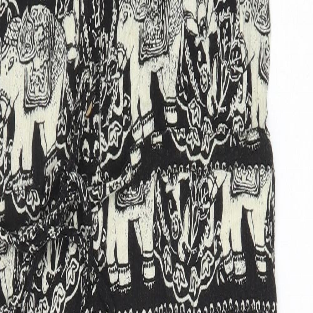 Lilka Womens Black Geometric Polyester Jumpsuit One-Piece Size M Button