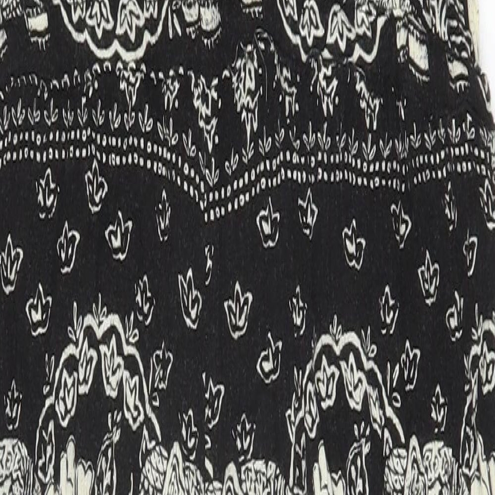 Lilka Womens Black Geometric Polyester Jumpsuit One-Piece Size M Button