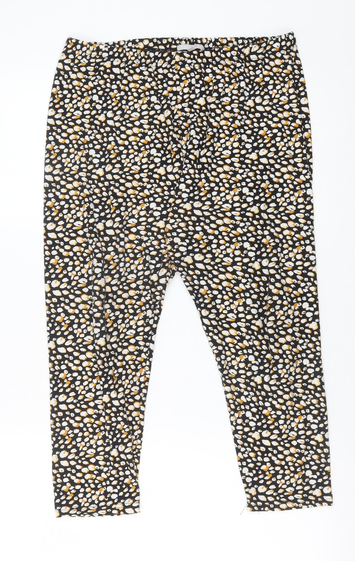 Pebble Bay Womens Black Animal Print Polyester Jogger Leggings Size XL