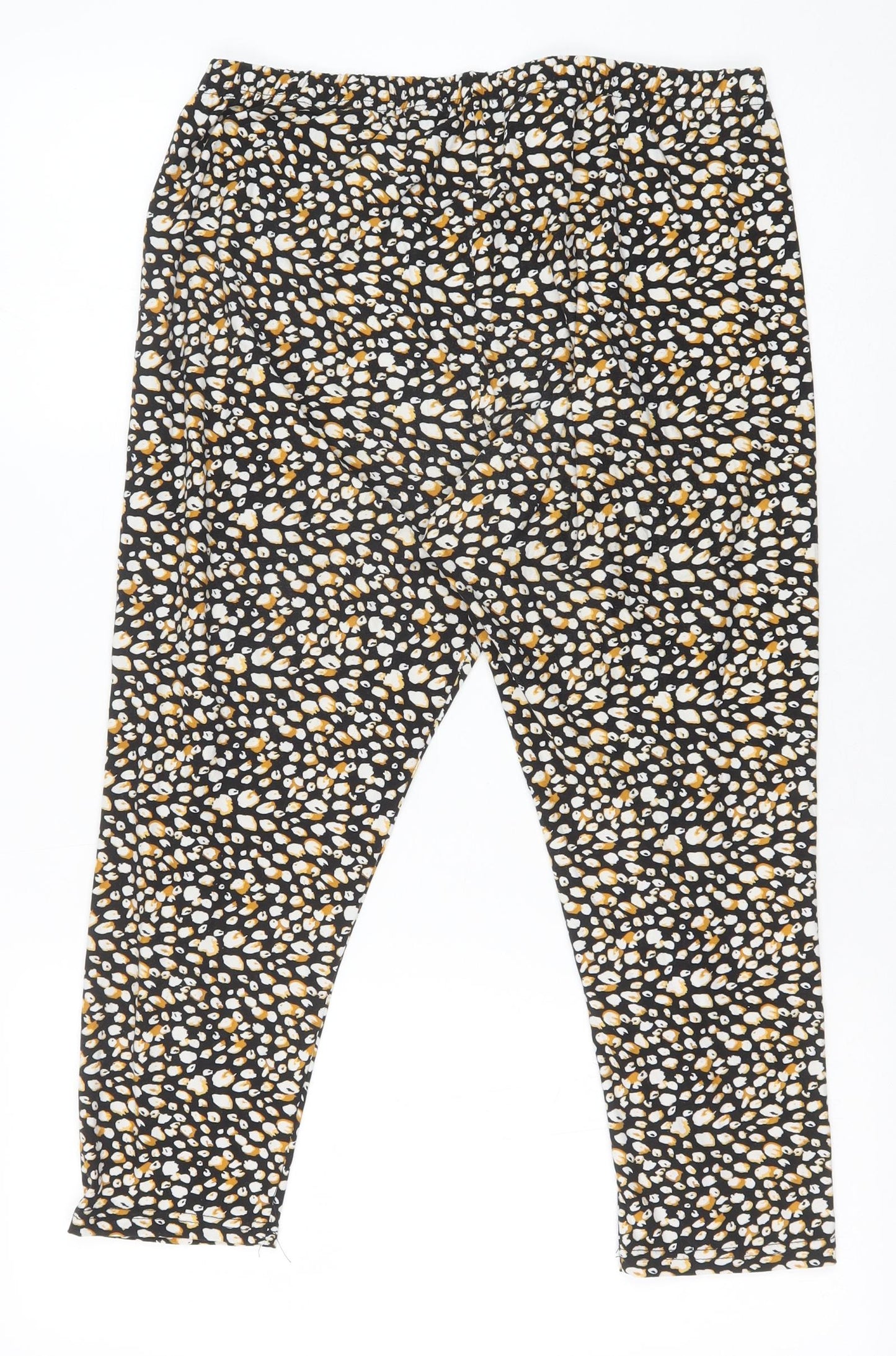 Pebble Bay Womens Black Animal Print Polyester Jogger Leggings Size XL