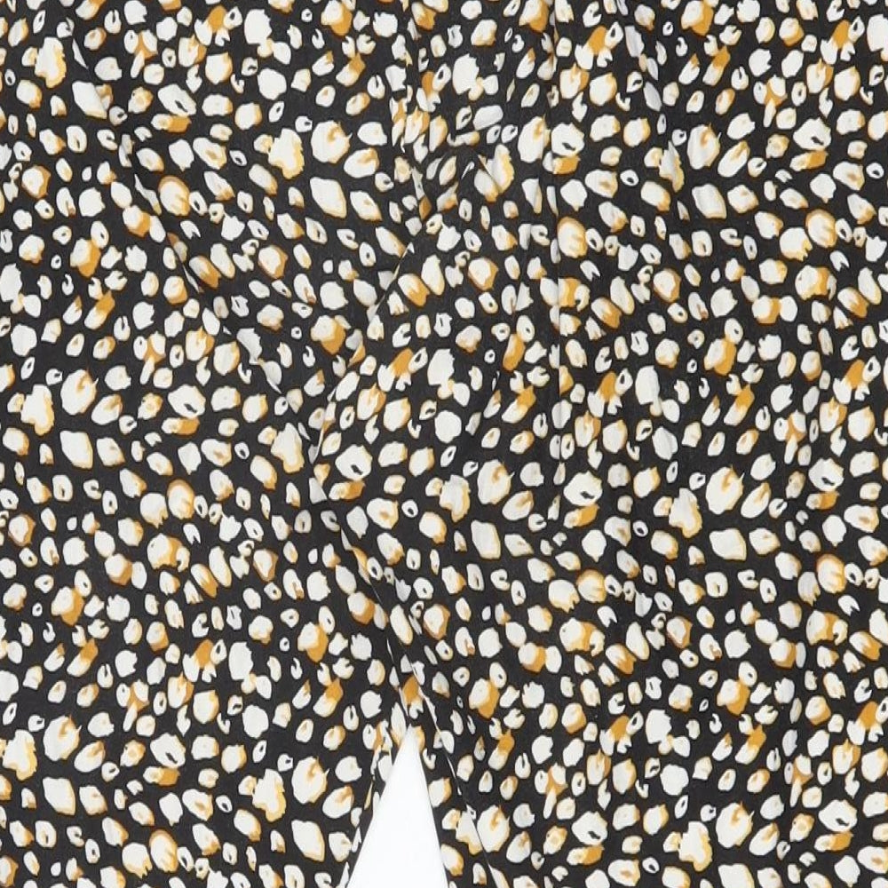 Pebble Bay Womens Black Animal Print Polyester Jogger Leggings Size XL
