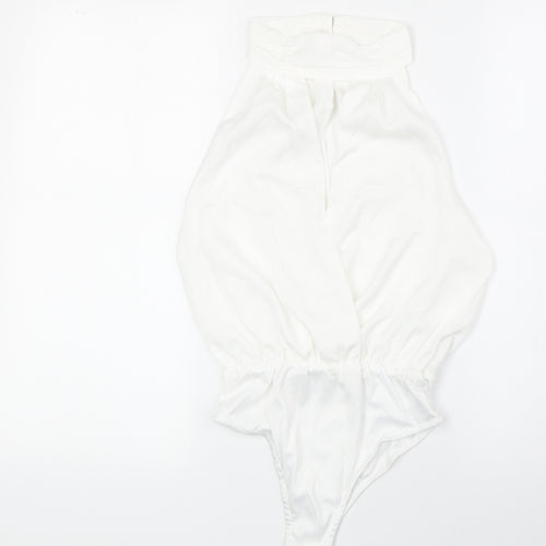 In the Style Womens White Polyester Bodysuit One-Piece Size 8 Snap