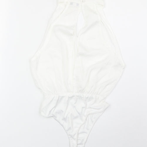 In the Style Womens White Polyester Bodysuit One-Piece Size 8 Snap